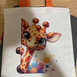 NEW - ADORABLE Giraffe Print Canvas Tote